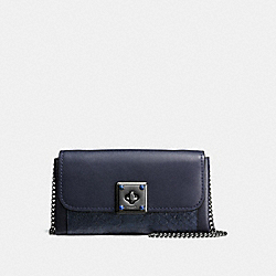 COACH F53994 Drifter Wallet In Exotic Embossed Leather MIDNIGHT NAVY/