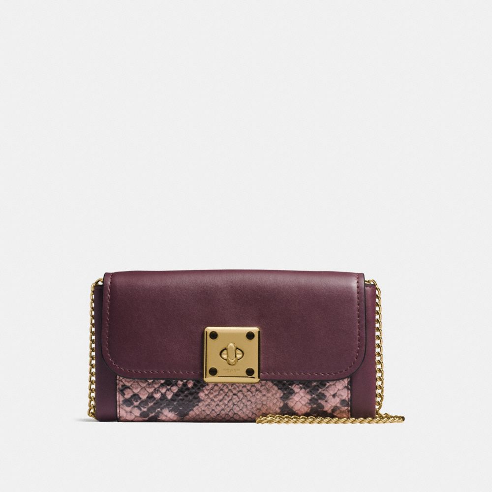 DRIFTER WALLET IN EXOTIC EMBOSSED LEATHER - f53994 - OXBLOOD MULTI