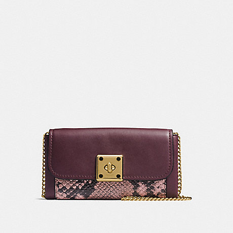 COACH f53994 DRIFTER WALLET IN EXOTIC EMBOSSED LEATHER OXBLOOD MULTI