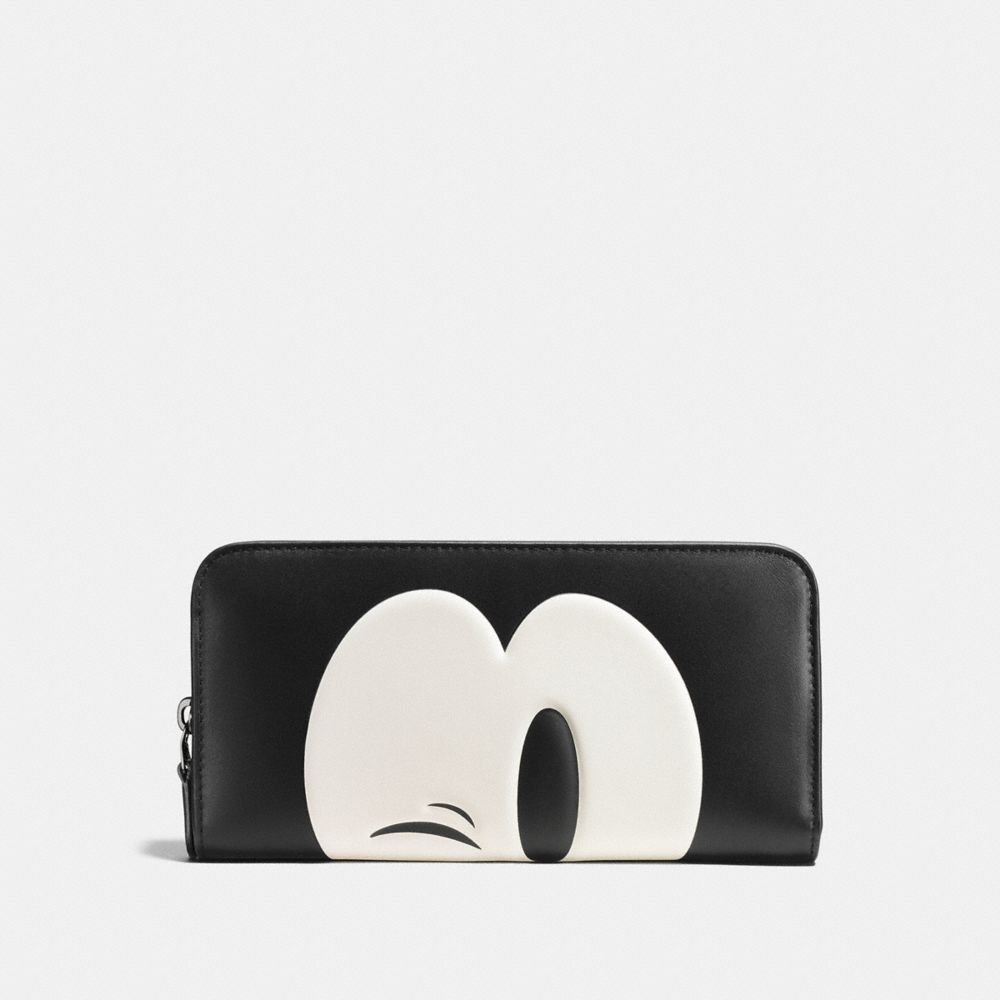 COACH MICKEY ACCORDION ZIP WALLET IN GLOVETANNED LEATHER - DARK GUNMETAL/BLACK4 - f54000