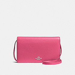 COACH FOLDOVER CROSSBODY CLUTCH - SILVER/MAGENTA - F54002