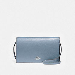 FOLDOVER CROSSBODY CLUTCH - COACH f54002 - SILVER/DUSK 2