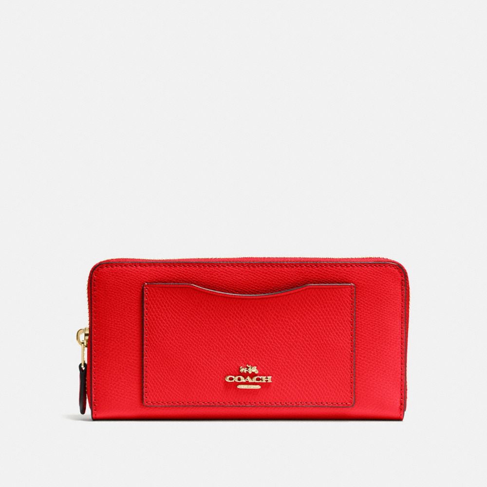 COACH F54007 ACCORDION ZIP WALLET IM/BRIGHT-RED