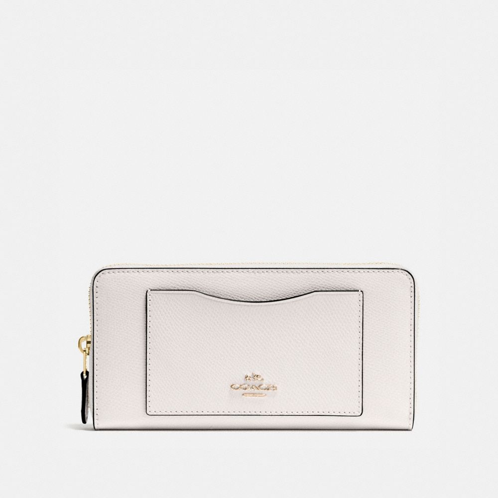 COACH ACCORDION ZIP WALLET - CHALK/LIGHT GOLD - F54007