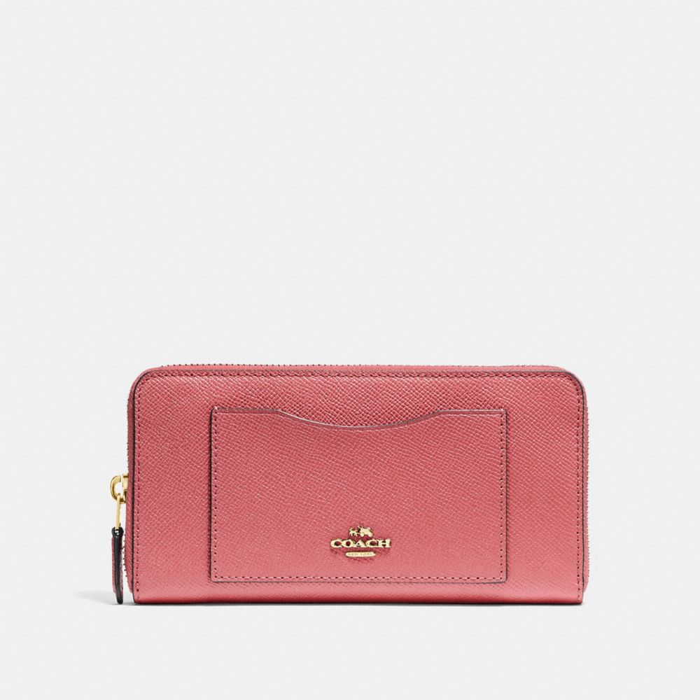 COACH ACCORDION ZIP WALLET - ROSE PETAL/IMITATION GOLD - F54007