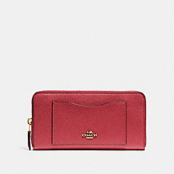 COACH F54007 Accordion Zip Wallet WASHED RED/GOLD