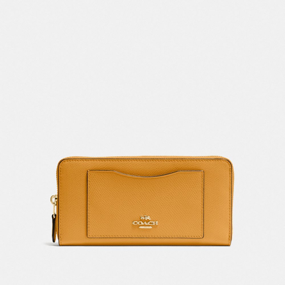 COACH F54007 Accordion Zip Wallet MUSTARD YELLOW/GOLD