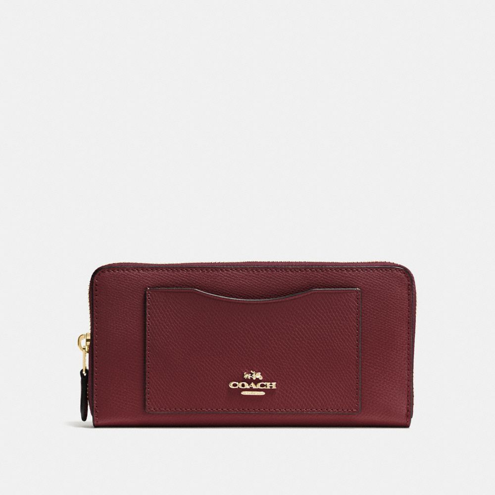 COACH F54007 Accordion Zip Wallet WINE/IMITATION GOLD