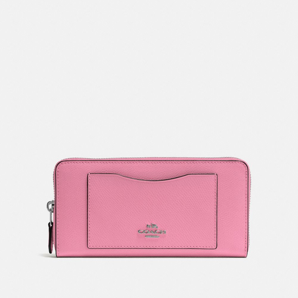 COACH ACCORDION ZIP WALLET - PINK/BLACK ANTIQUE NICKEL - F54007