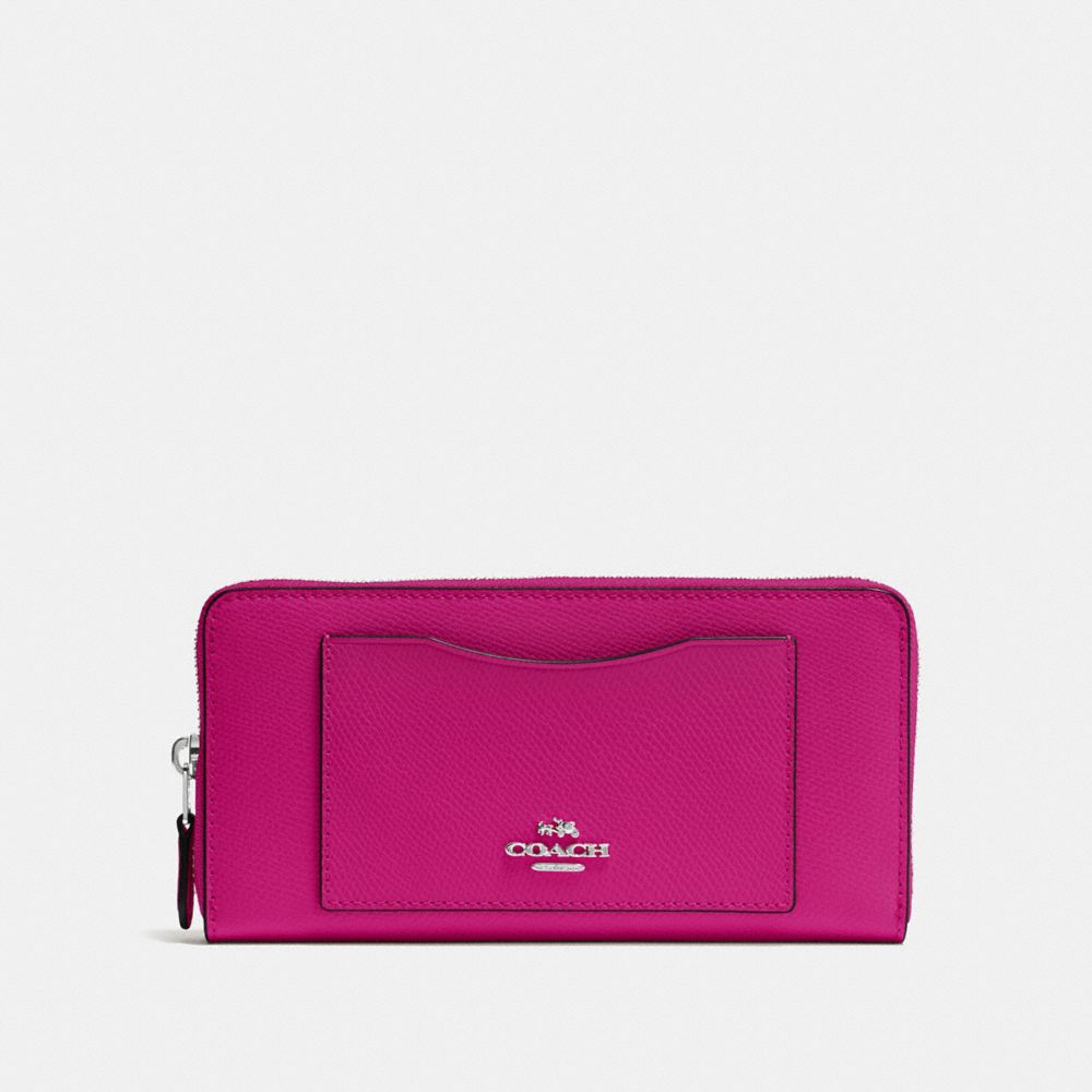 COACH F54007 - ACCORDION ZIP WALLET CERISE/SILVER