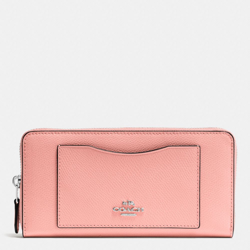 ACCORDION ZIP WALLET IN CROSSGRAIN LEATHER - SILVER/BLUSH - COACH F54007