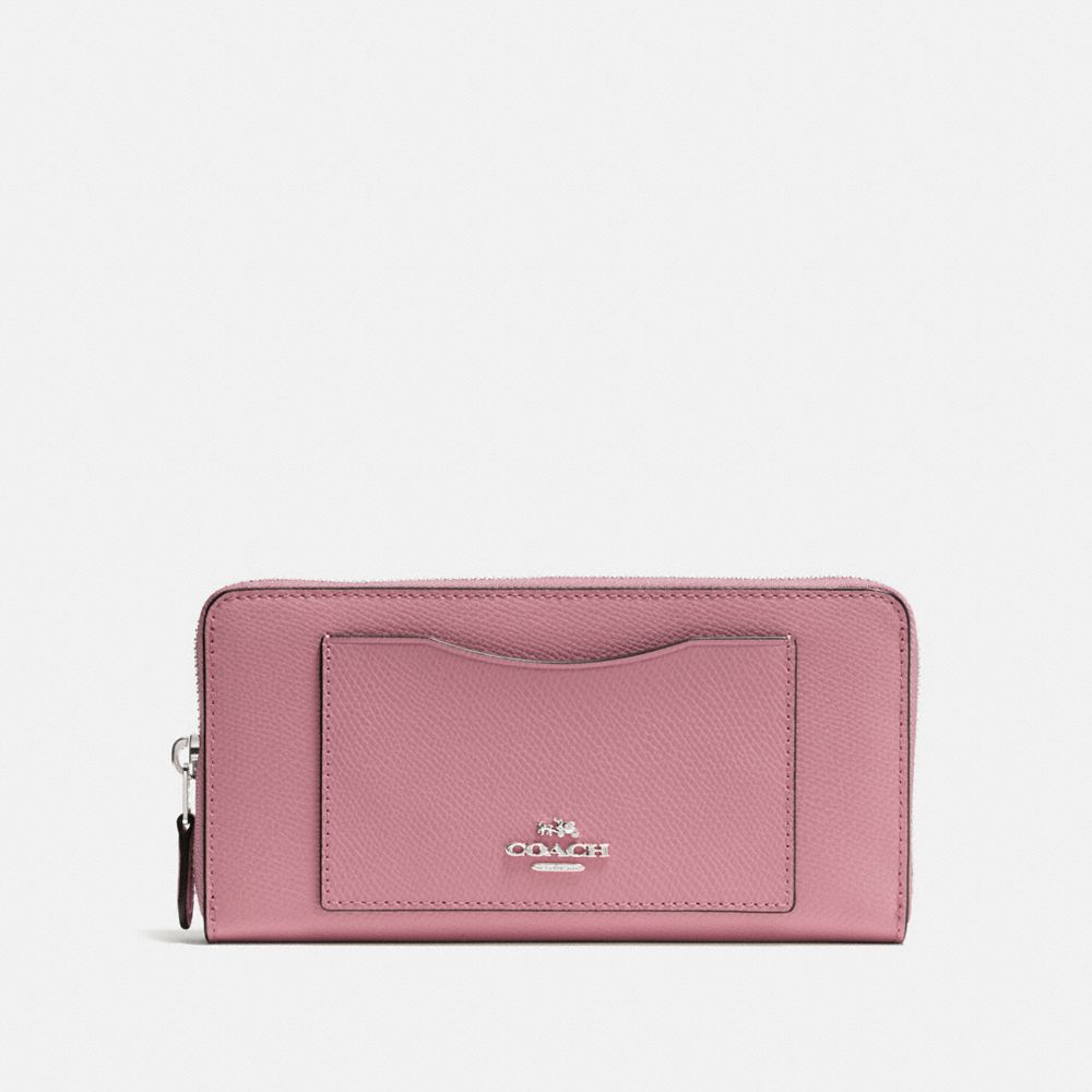 COACH F54007 ACCORDION ZIP WALLET DUSTY-ROSE/SILVER