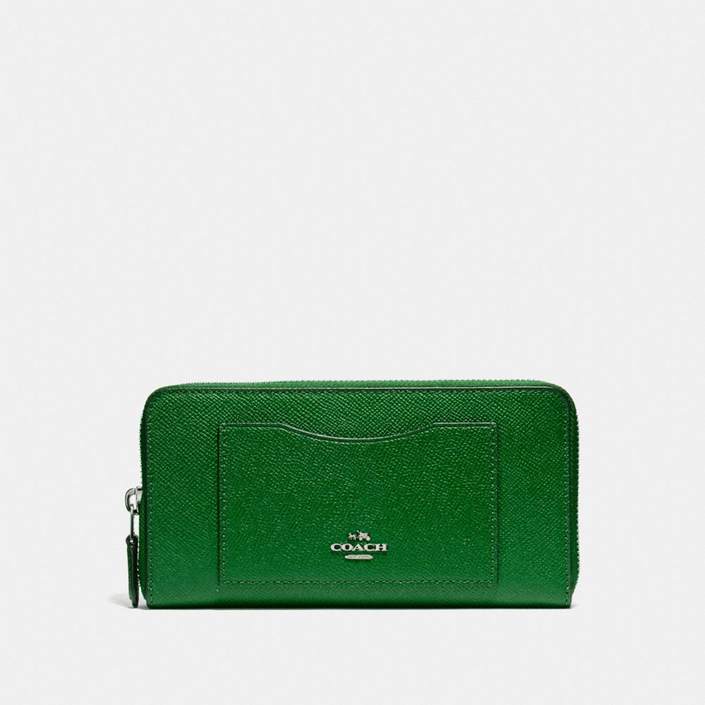 ACCORDION ZIP WALLET - f54007 - SILVER/KELLY GREEN