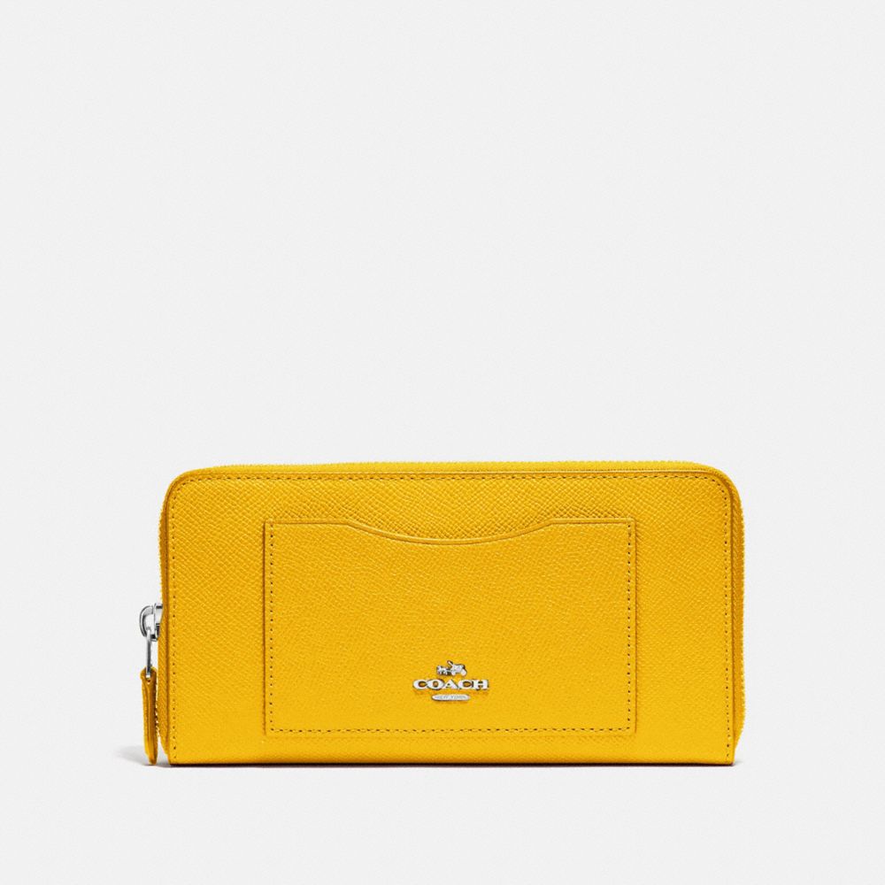 COACH ACCORDION ZIP WALLET - CANARY 2/SILVER - f54007