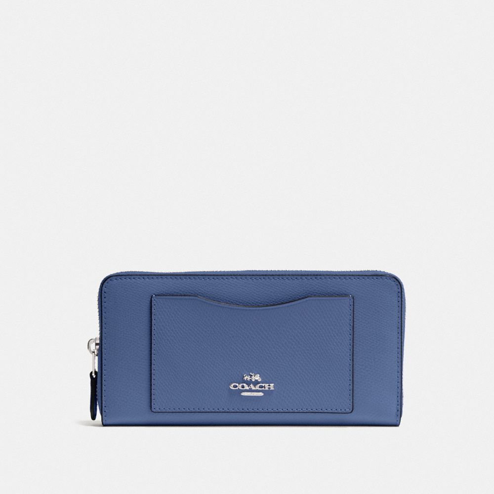 COACH ACCORDION ZIP WALLET - SV/BLUE LAVENDER - F54007