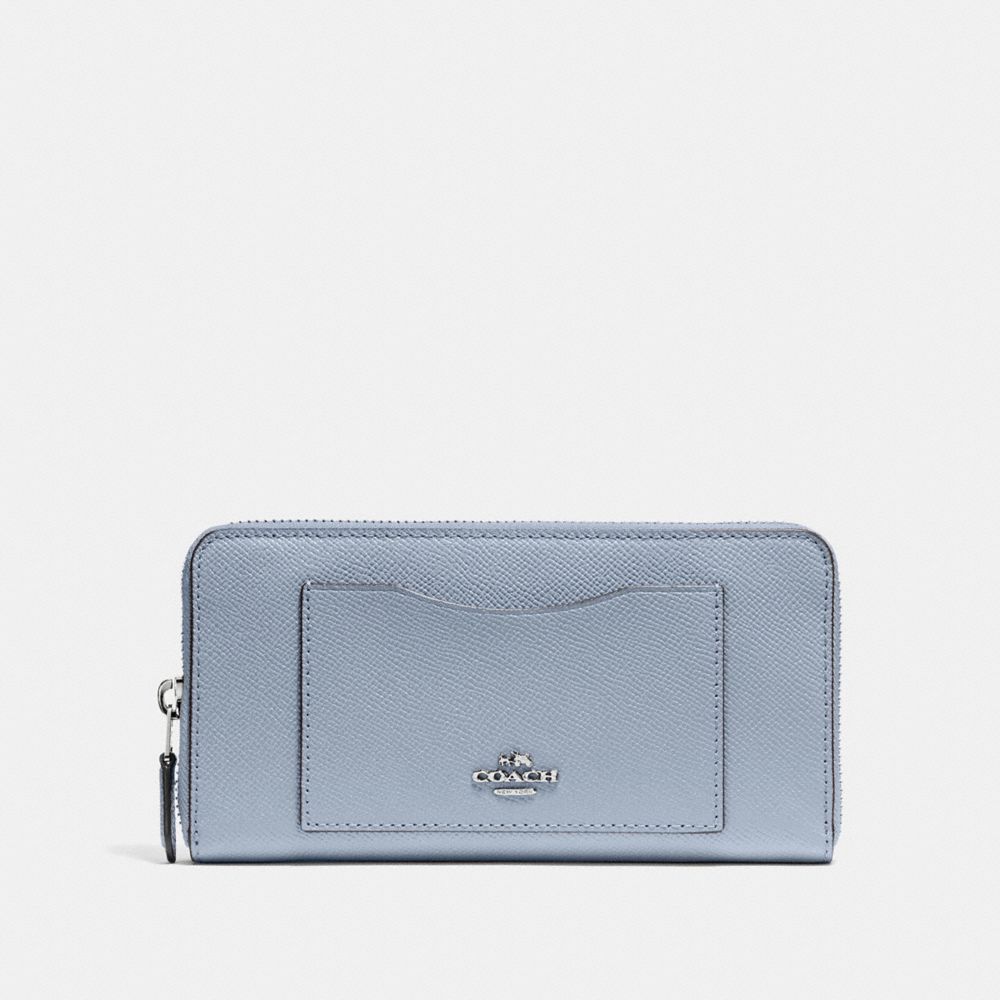 COACH ACCORDION ZIP WALLET - STEEL BLUE - F54007