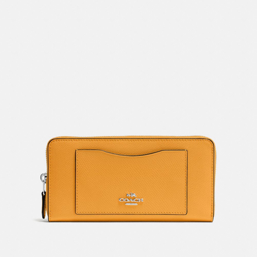 COACH F54007 ACCORDION ZIP WALLET TANGERINE/SILVER