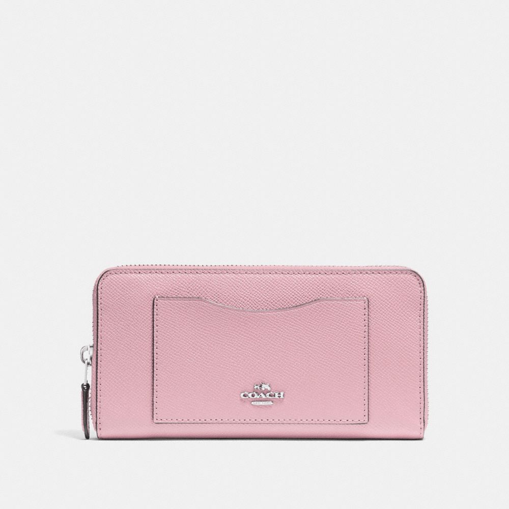 COACH ACCORDION ZIP WALLET - CARNATION/SILVER - F54007