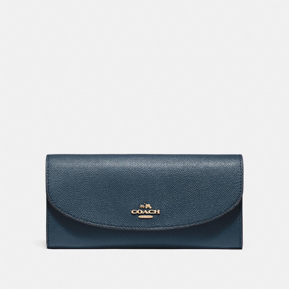 COACH SLIM ENVELOPE WALLET - DENIM/LIGHT GOLD - F54009