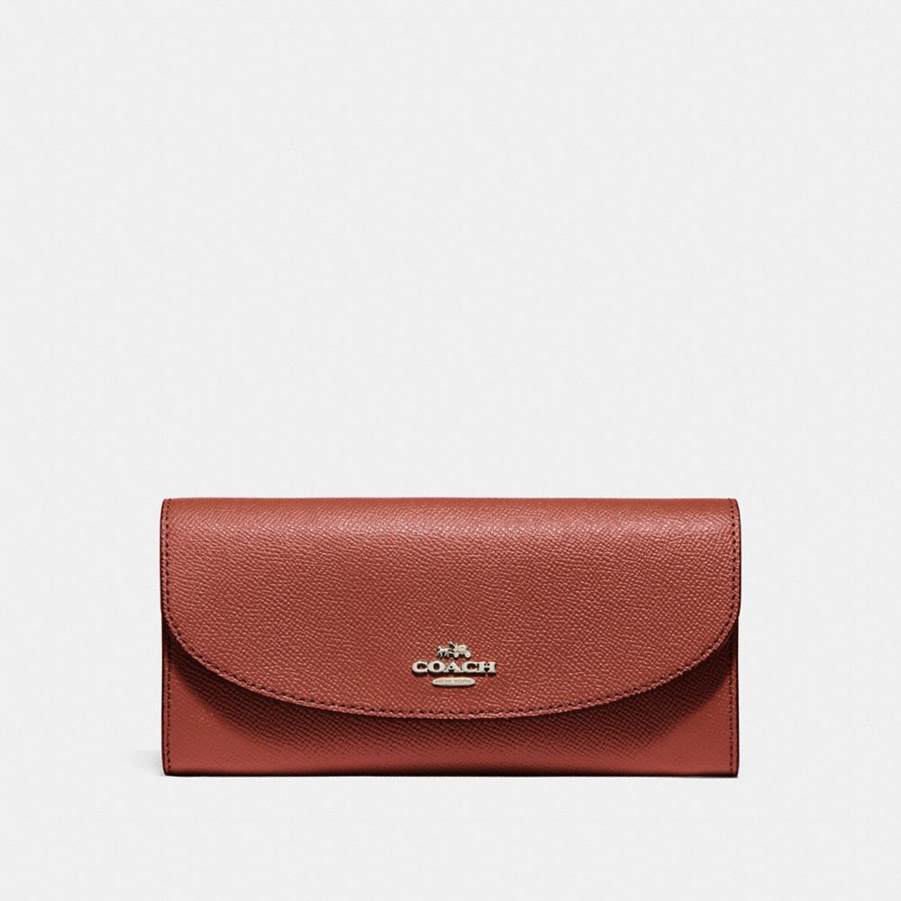 COACH F54009 Slim Envelope Wallet TERRACOTTA 2/LIGHT GOLD