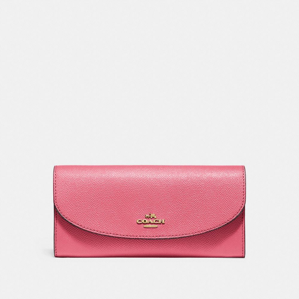 COACH F54009 Slim Envelope Wallet PEONY/LIGHT GOLD