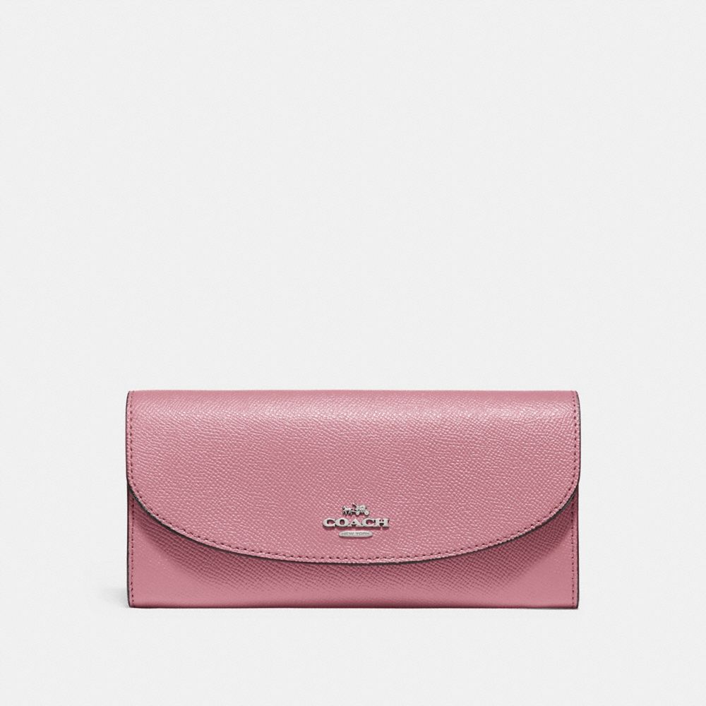 COACH F54009 Slim Envelope Wallet SILVER/DUSTY ROSE