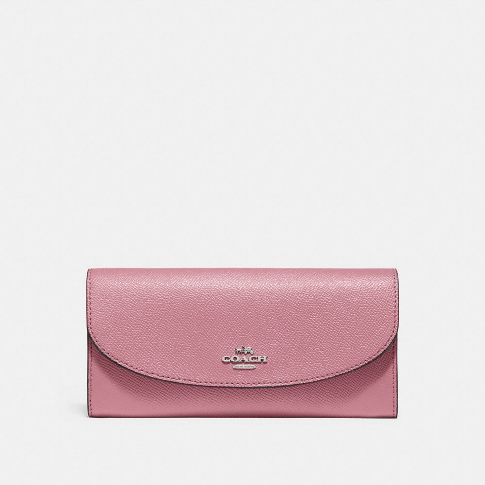 COACH F54009 Slim Envelope Wallet SILVER/DUSTY ROSE