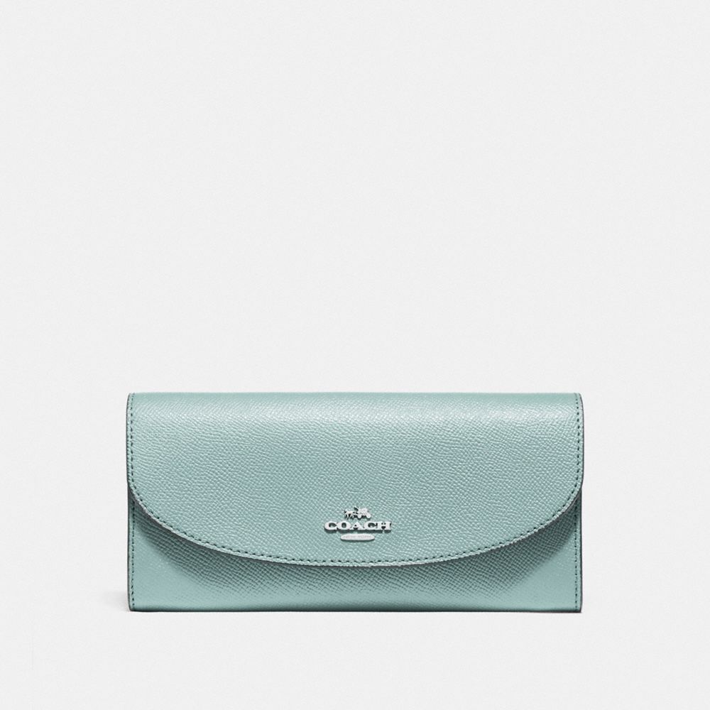 SLIM ENVELOPE WALLET - SILVER/SEA GREEN - COACH F54009