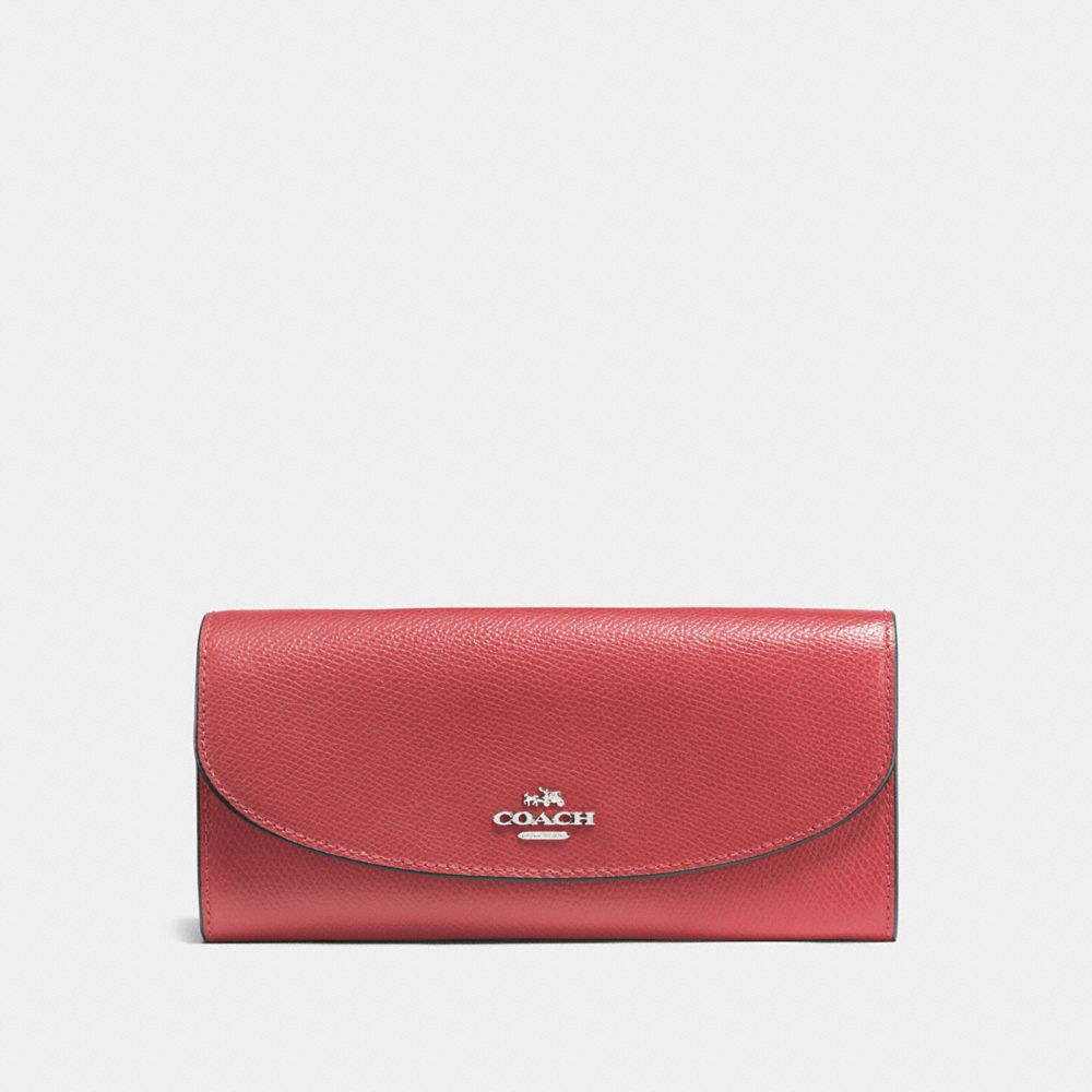 COACH F54009 - SLIM ENVELOPE WALLET WASHED RED/SILVER