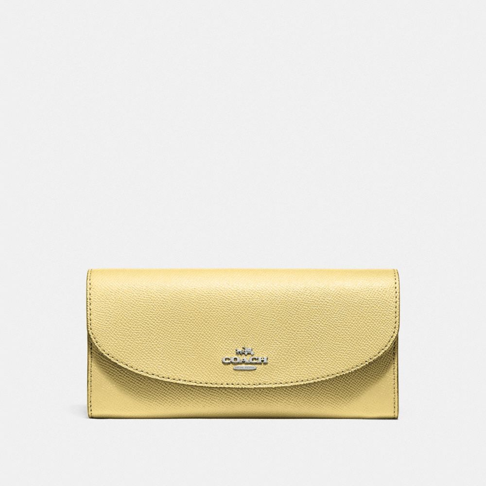 COACH f54009 SLIM ENVELOPE WALLET VANILLA/SILVER