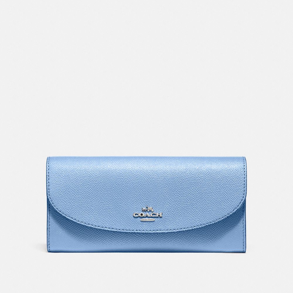 SLIM ENVELOPE WALLET - SILVER/POOL - COACH F54009