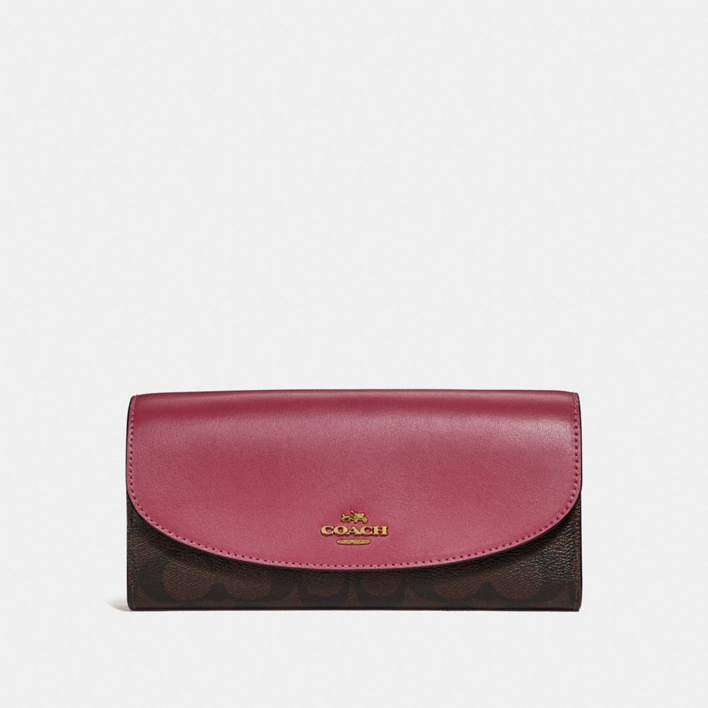 COACH F54022 - SLIM ENVELOPE WALLET LIGHT GOLD/BROWN ROUGE