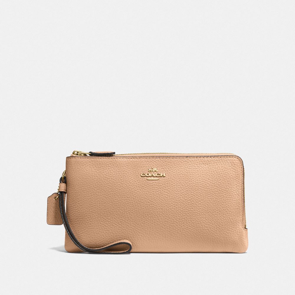 DOUBLE ZIP WALLET - BEECHWOOD/LIGHT GOLD - COACH F54052