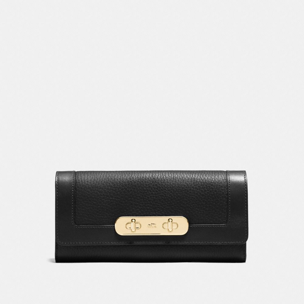 COACH F54062 COACH SWAGGER SLIM ENVELOPE WALLET LI/BLACK