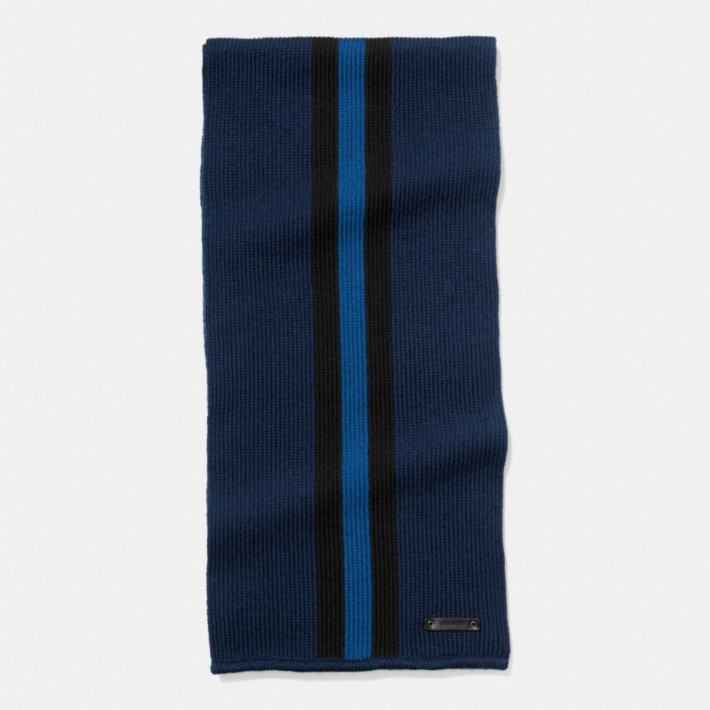 COACH KNIT VARSITY STRIPE SCARF - MIDNIGHT/BLACK/DENIM - f54088