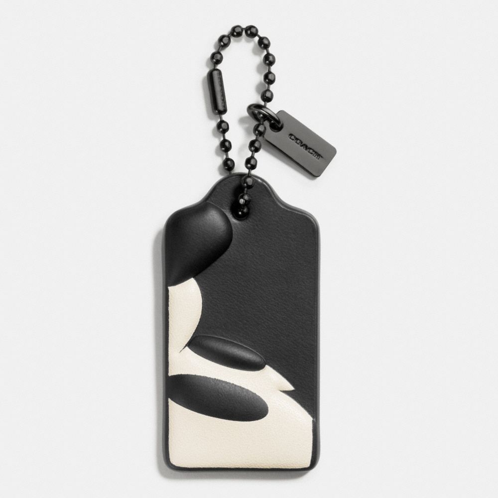 MICKEY PROFILE HANGTAG IN GLOVETANNED LEATHER - f54091 - DK/Black White