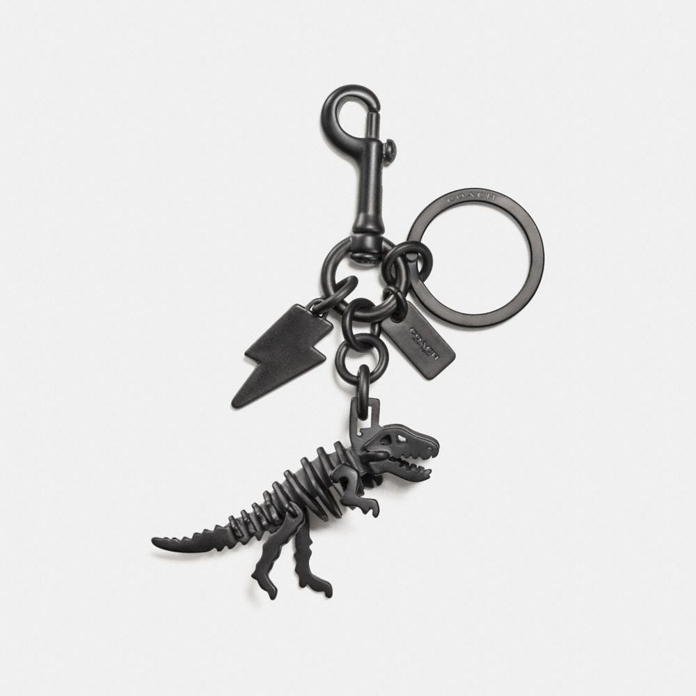 COACH DINOSAUR AND LIGHTNING BOLT KEY RING - BLACK - F54100