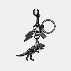COACH F54100 Dinosaur And Lightning Bolt Key Ring BLACK