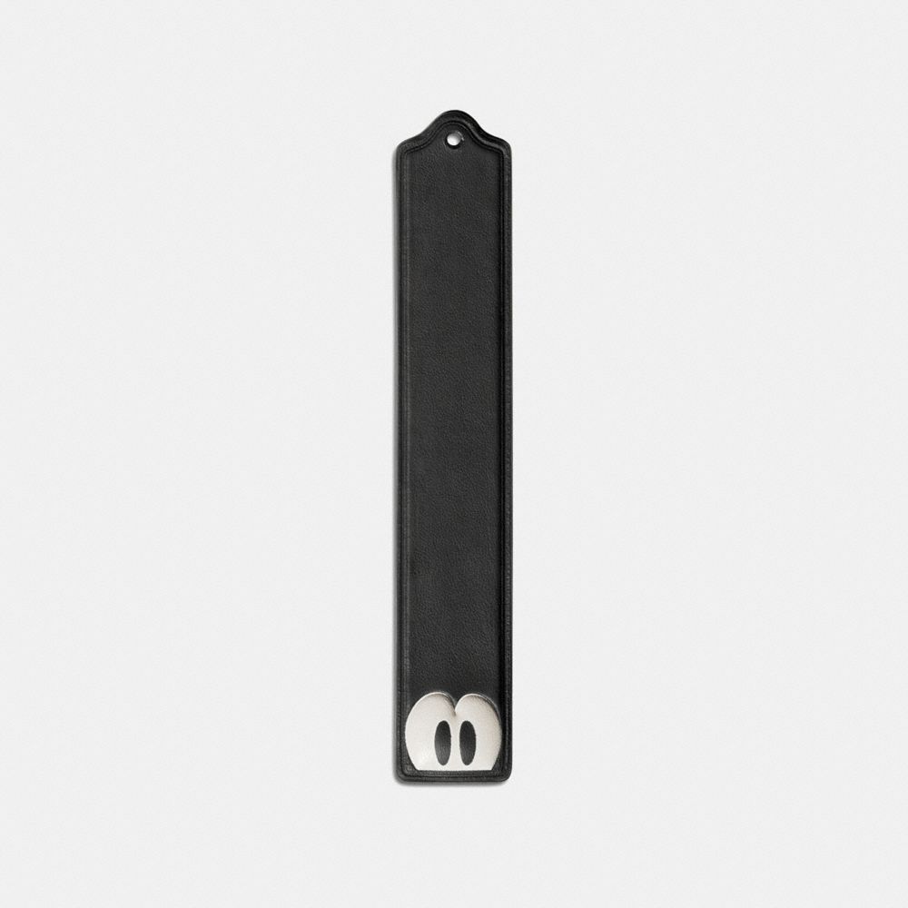 MICKEY WIDE EYES BOOKMARK IN GLOVETANNED LEATHER - f54106 - BLACK/WHITE