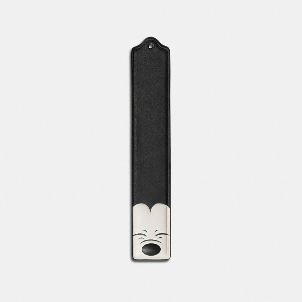 MICKEY SQUINTING BOOKMARK IN GLOVETANNED LEATHER - f54107 - BLACK/WHITE