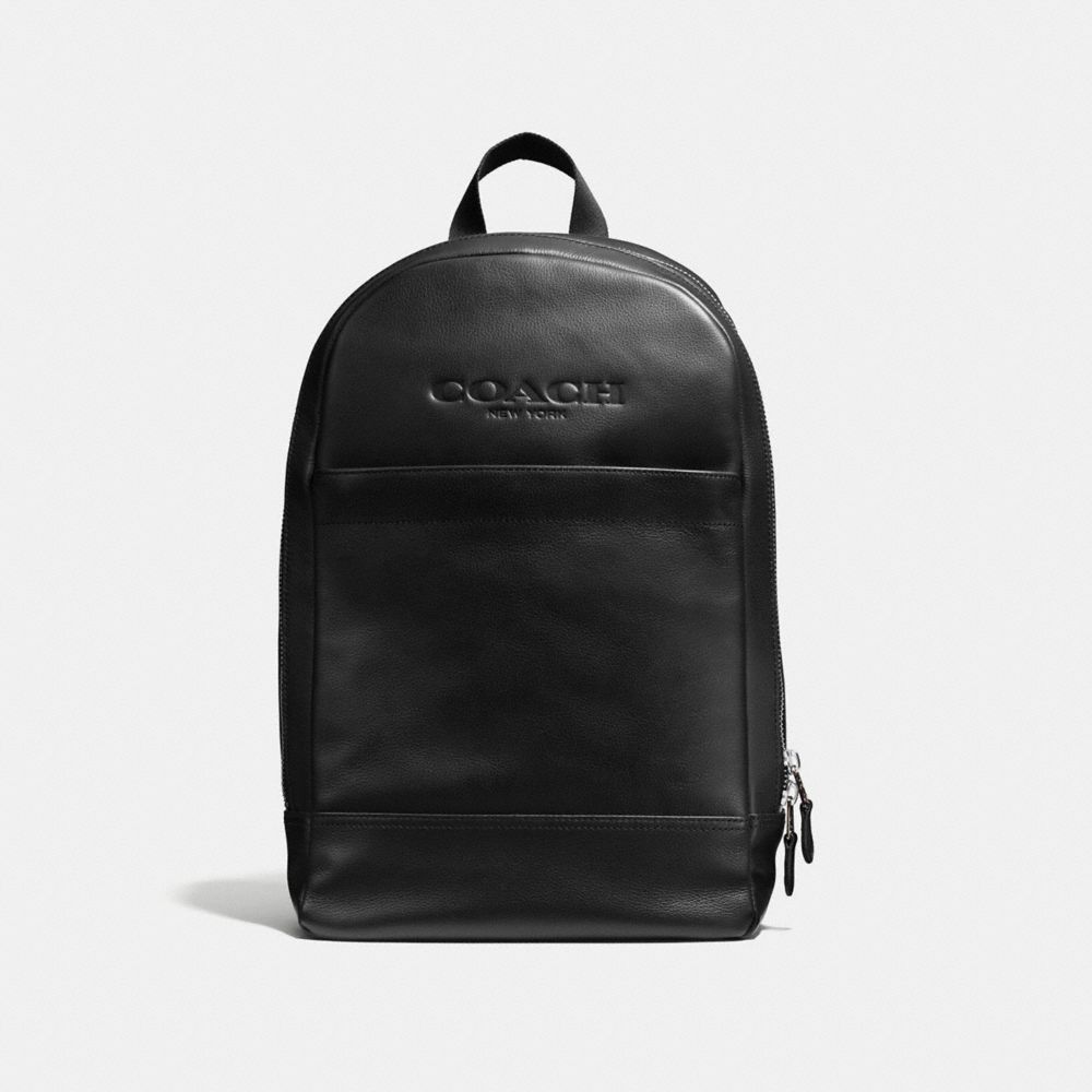 COACH f54135 CHARLES SLIM BACKPACK IN SPORT CALF LEATHER BLACK