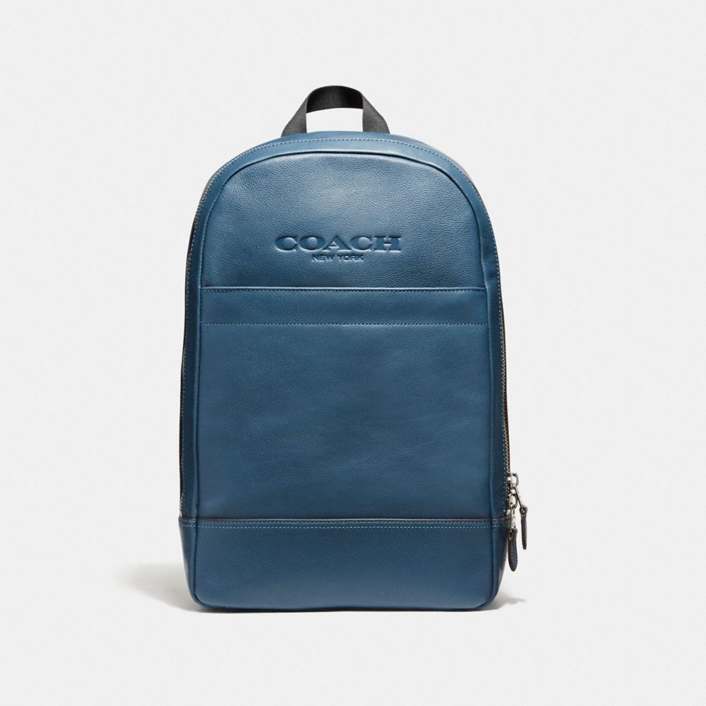 COACH F54135 Charles Slim Backpack NICKEL/DARK DENIM