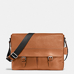 HENRY MESSENGER IN PEBBLE LEATHER - DARK SADDLE - COACH F54149