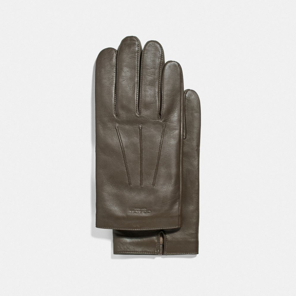 LEATHER GLOVES - OLIVE - COACH F54182