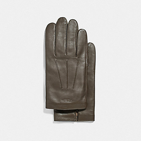 COACH LEATHER GLOVES - OLIVE - F54182