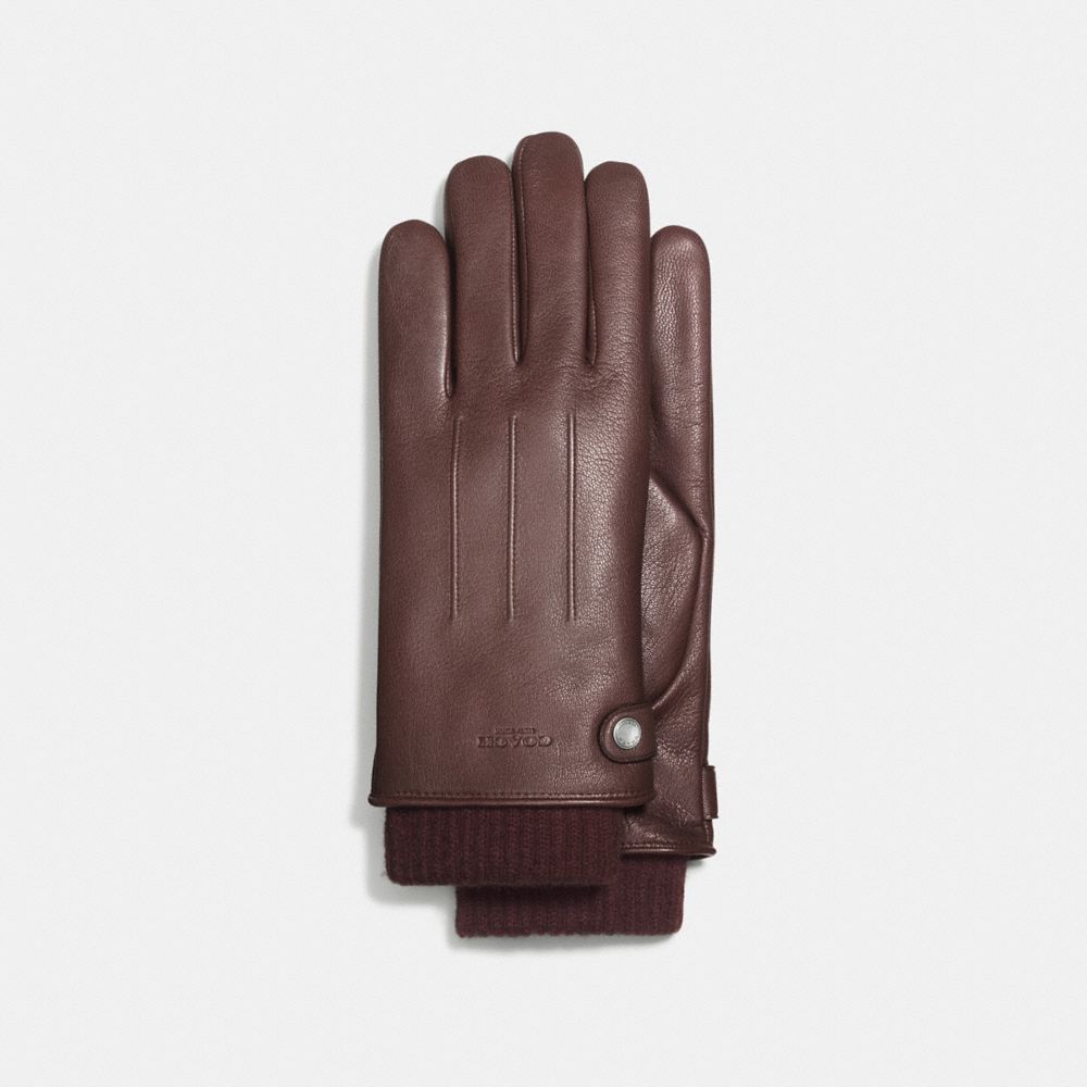 COACH F54183 3-in-1 Leather Glove MAHOGANY