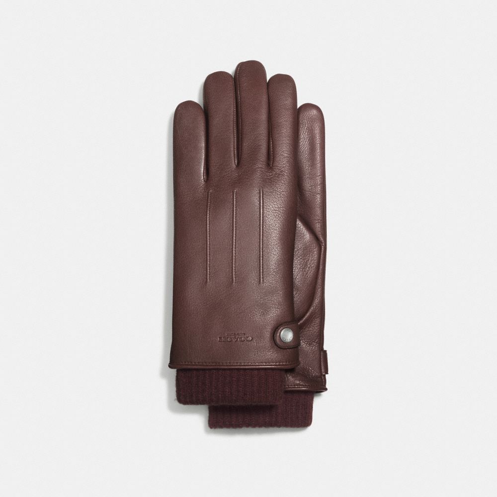 COACH F54183 3-IN-1 LEATHER GLOVE MAHOGANY