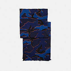 LIGHTWEIGHT CAMO SCARF - BLUE/RED - COACH F54190