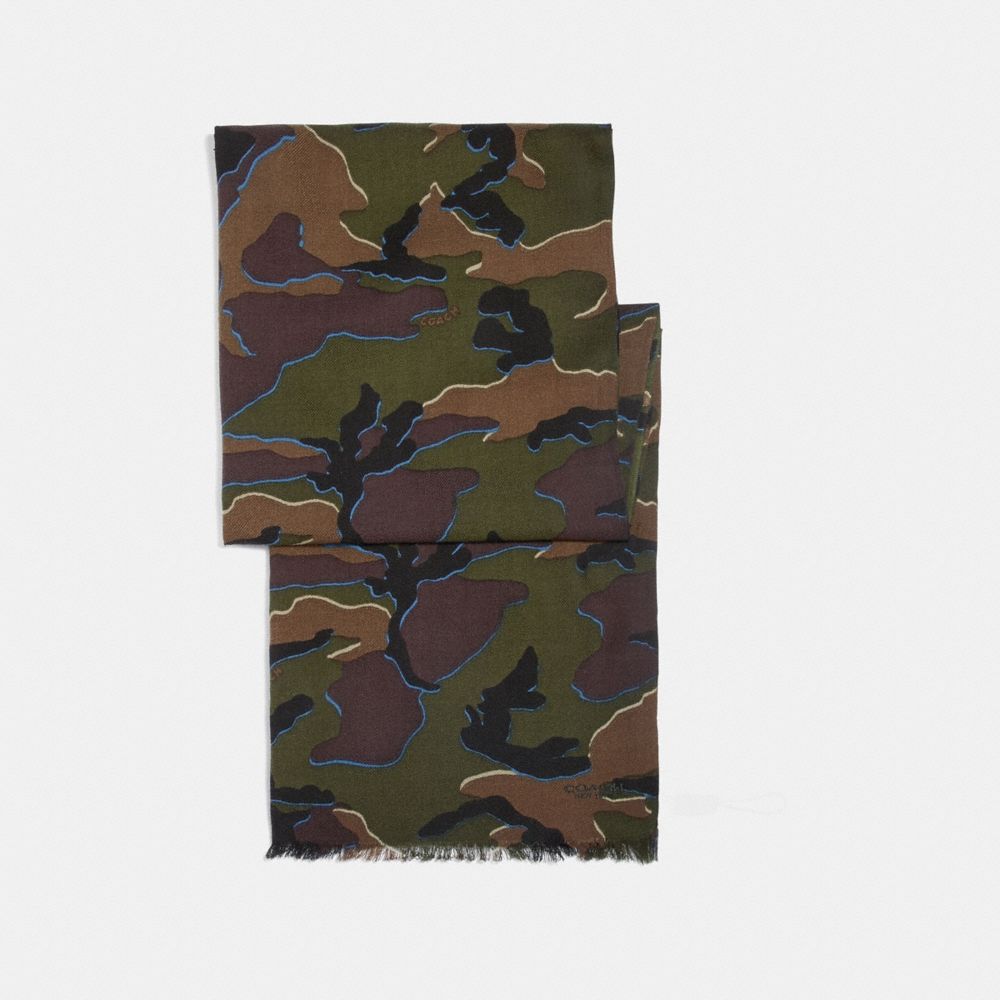 LIGHTWEIGHT CAMO SCARF - F54190 - DARK GREEN/BLUE