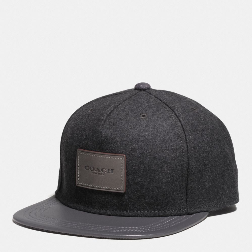 COACH WOOL FLAT BRIM HAT - GRAPHITE - F54192